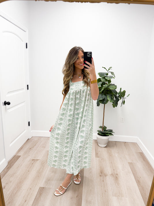 SUMMER TO FALL FLORAL MIDI DRESS