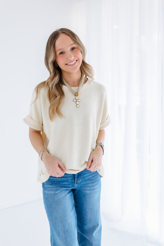 DOLMAN SLEEVE KNIT TOP