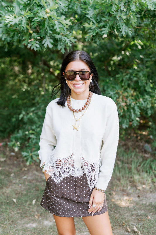 COME ON IN LACE SWEATER TOP