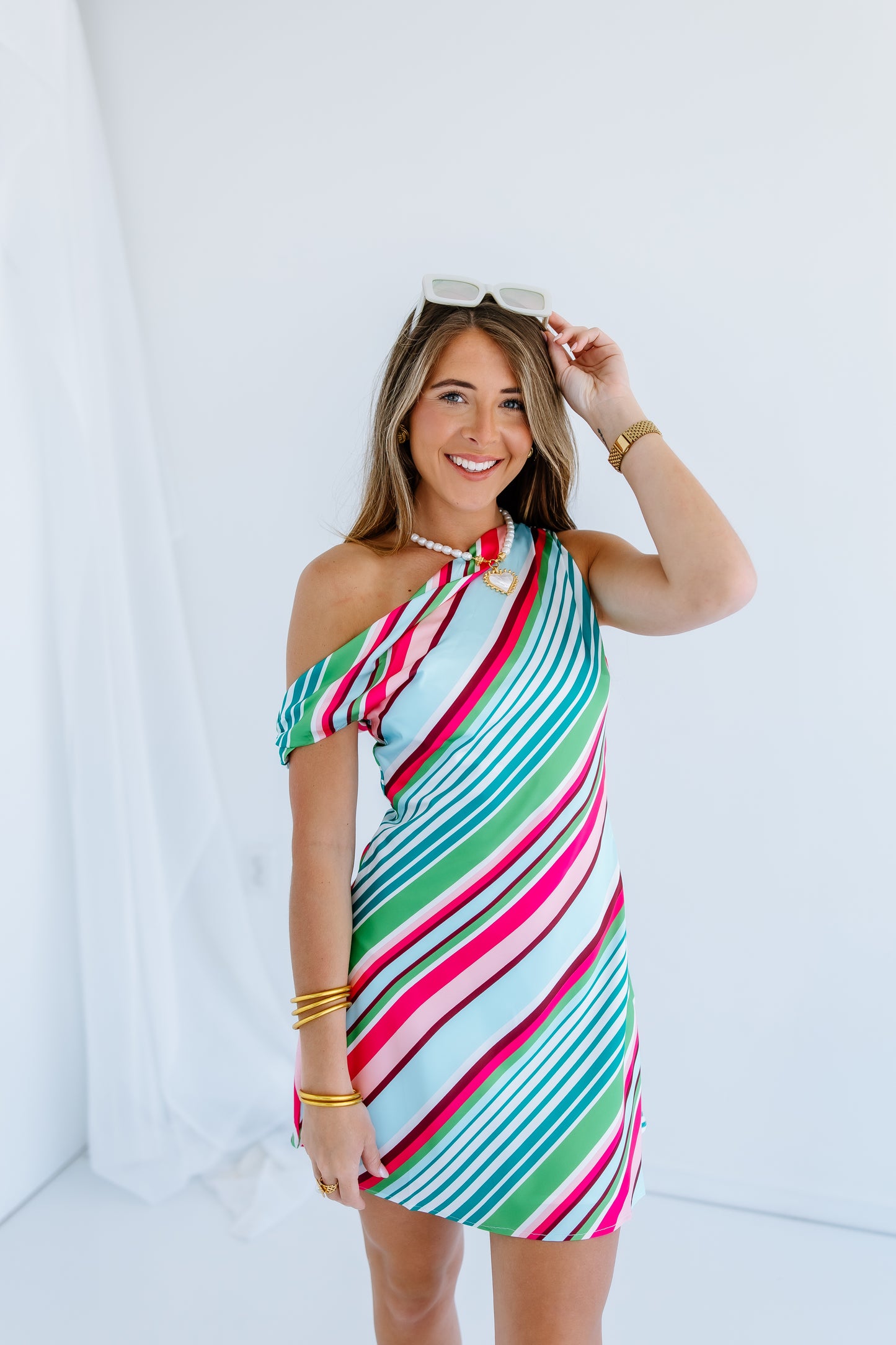 THE THRILLER MULTI STRIPE MINI DRESS