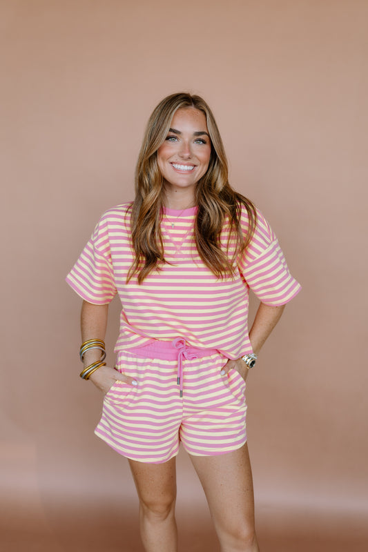 BOXY TERRY STRIPE SET
