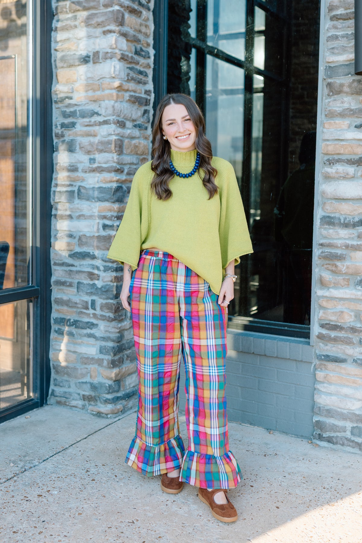 MULTI COLOR PLAID PANTS