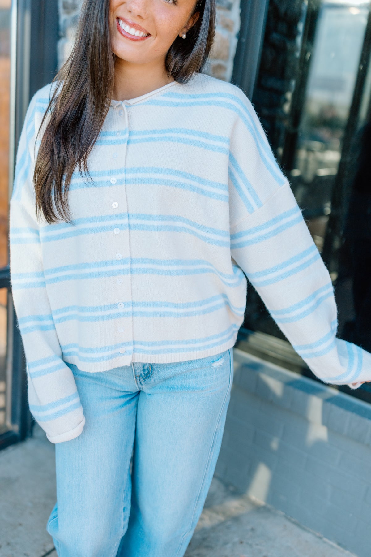 LEARNING THE ART STRIPE SWEATER