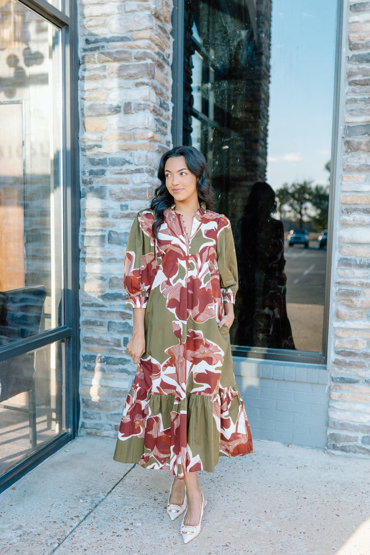 SLEEPLESS FALL MIDI DRESS