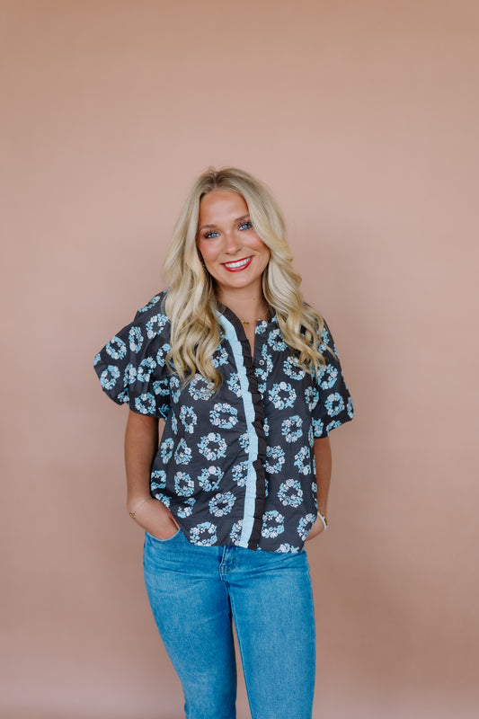 ICONIC FLORAL BUBBLE TOP