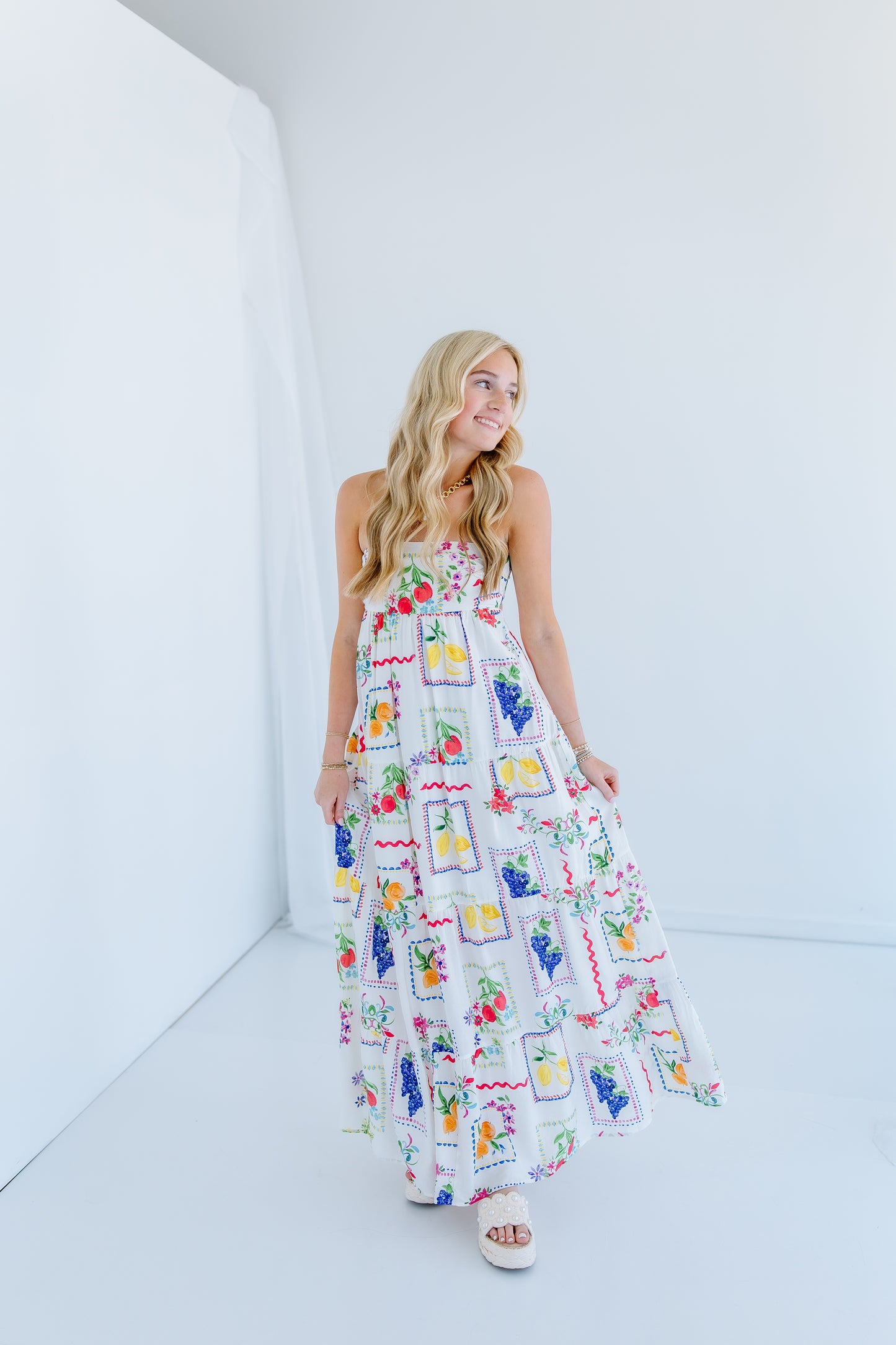 GOT MY PASS PORT STRAPLESS DRESS