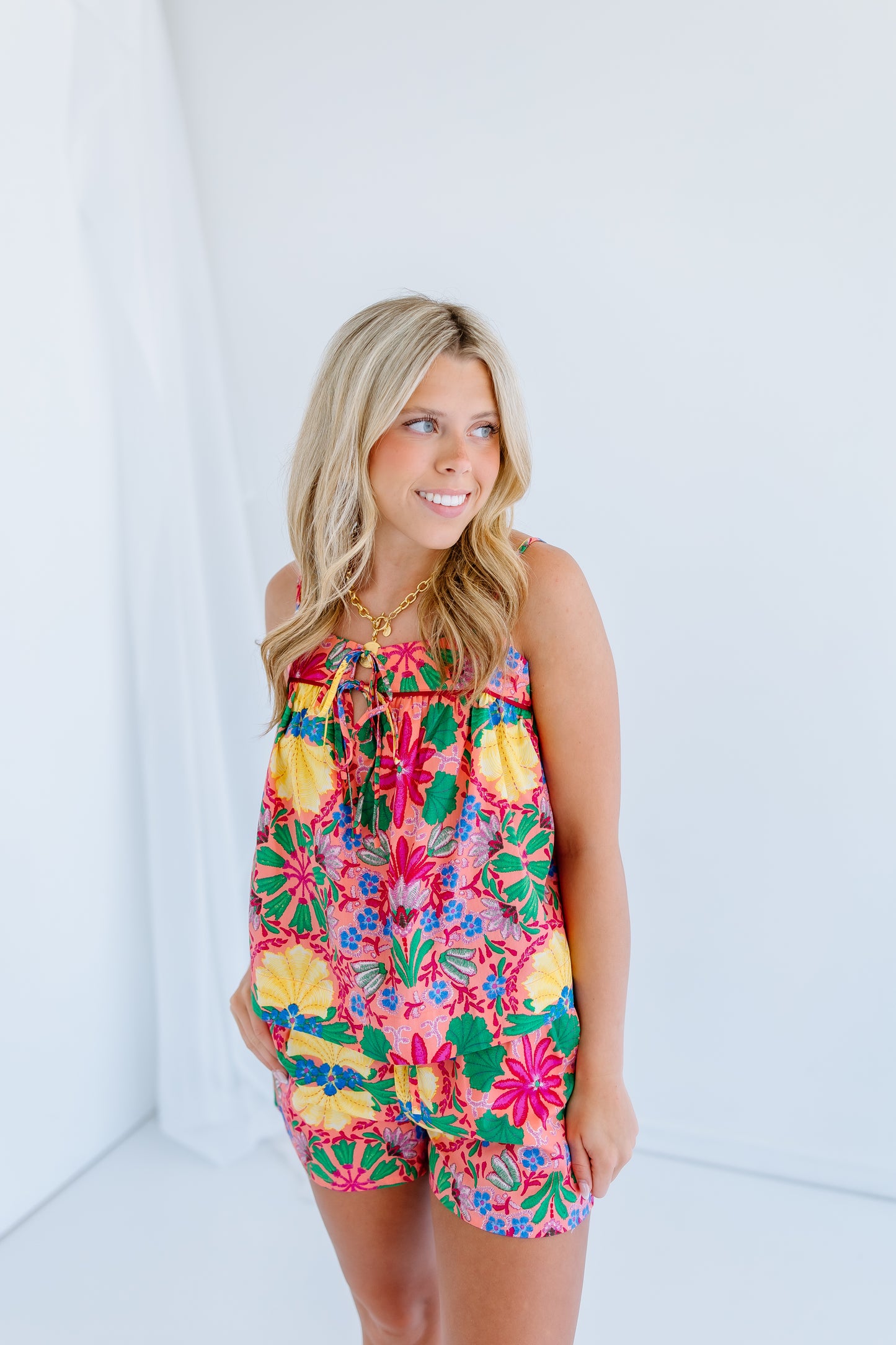 NORA FLORAL CAMI SET