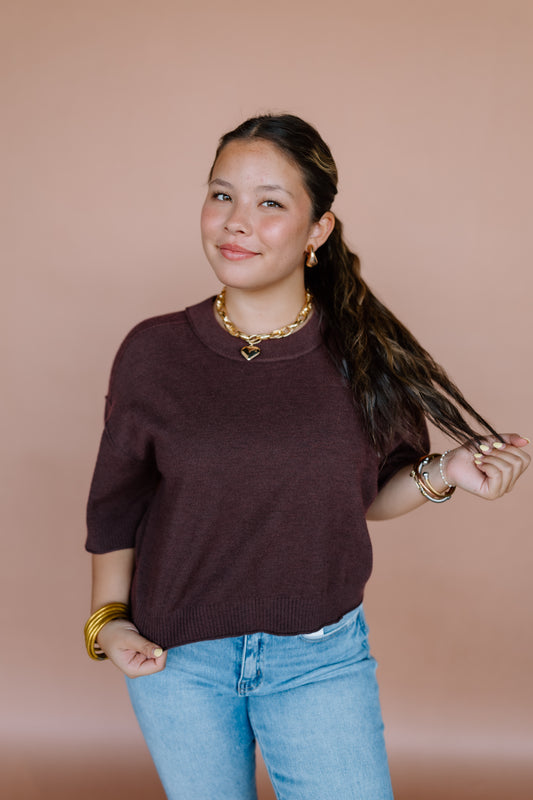 LOOK AROUND KNIT SWEATER TOP
