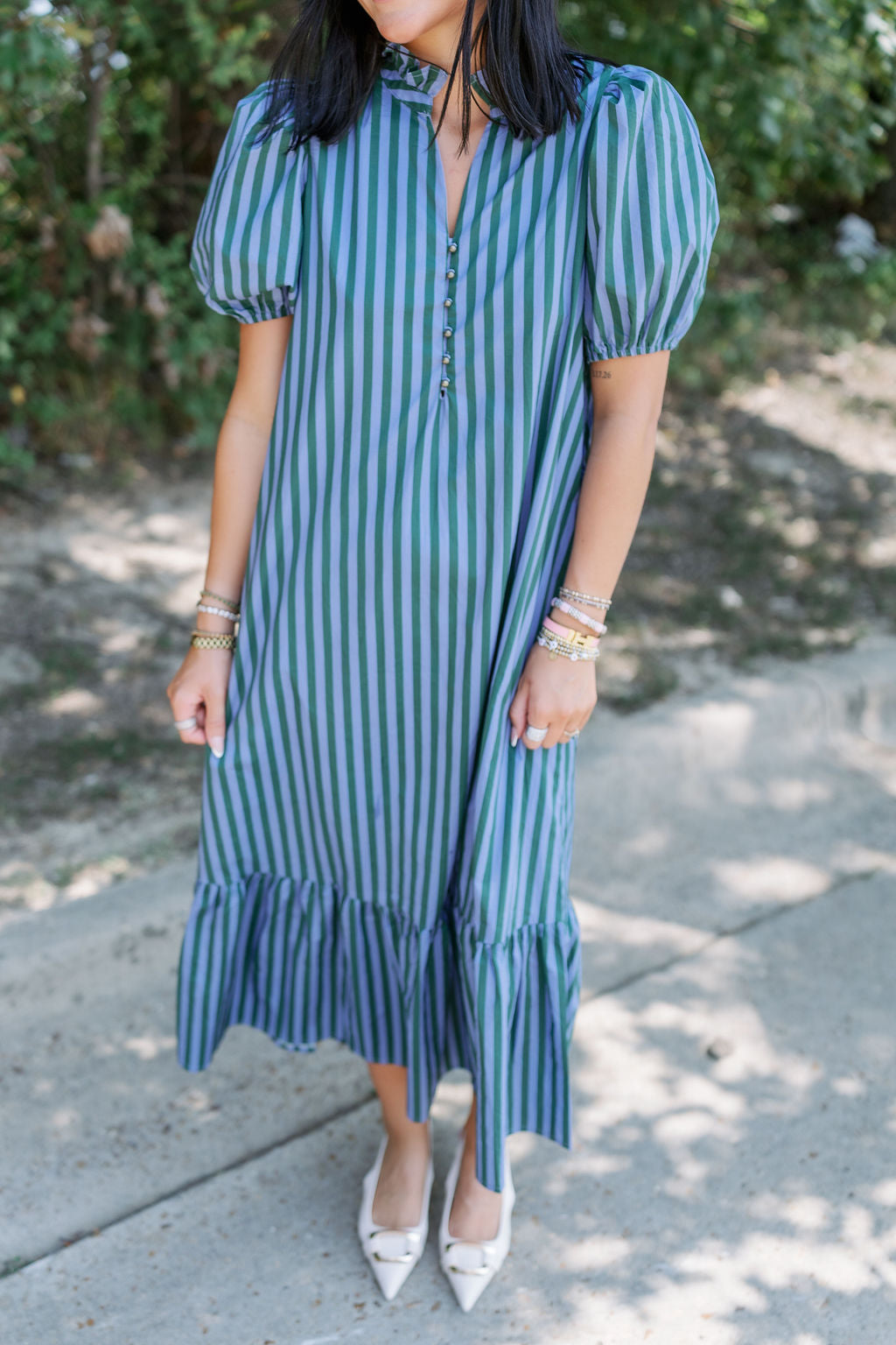 TAKE ME BACK STRIPE MIDI DRESS
