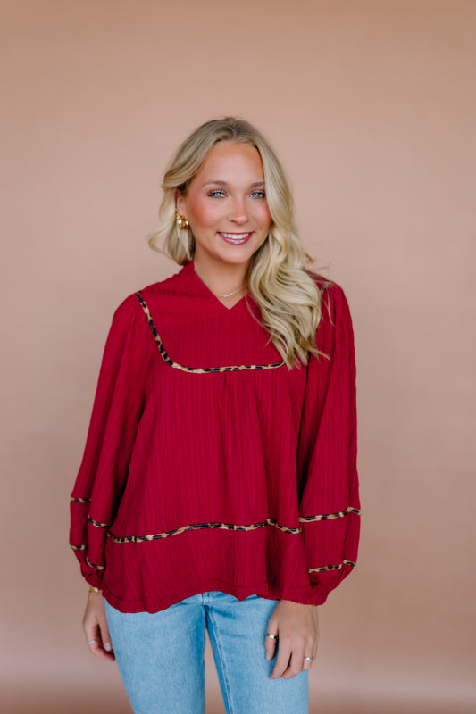CHEERFUL LEOPARD BLOUSE