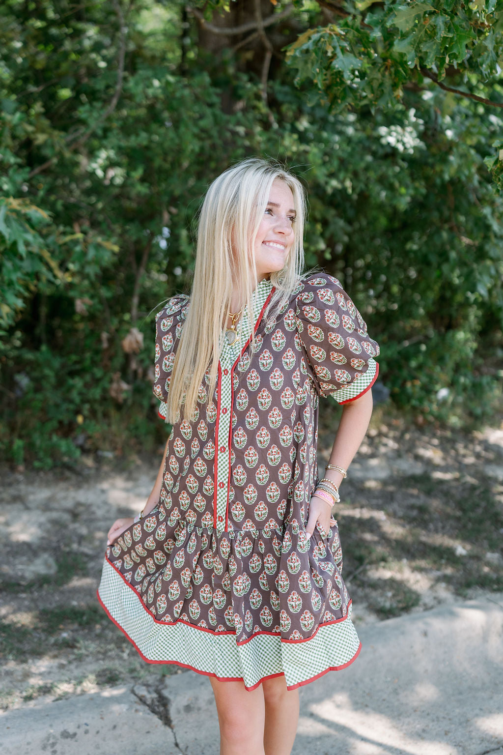 WHAT I DO FLORAL MINI DRESS