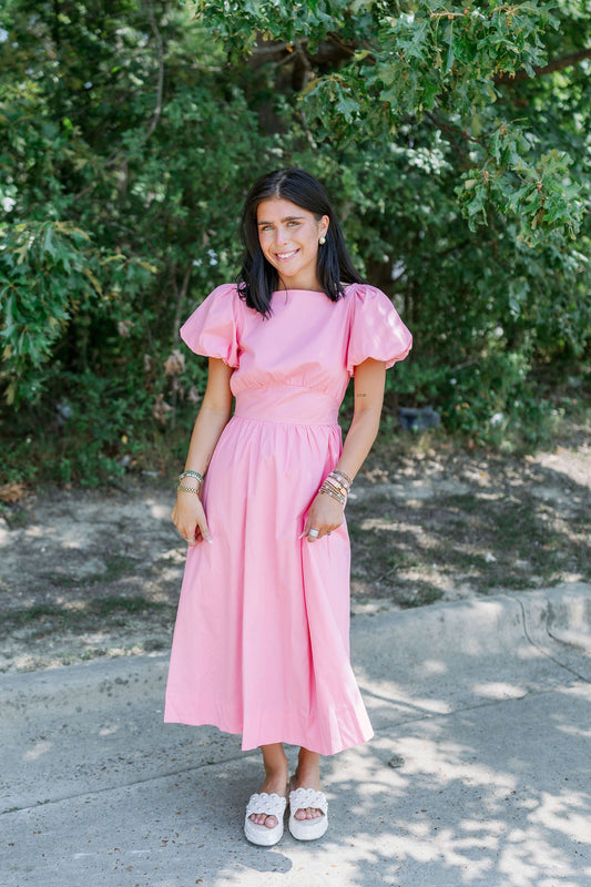 BOATNECK STITCH MIDI DRESS