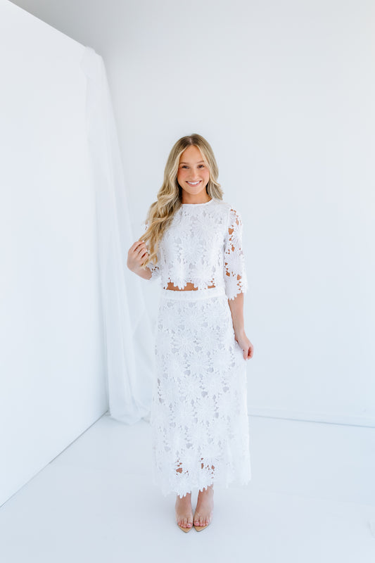 LACE FLORAL MIDI SET