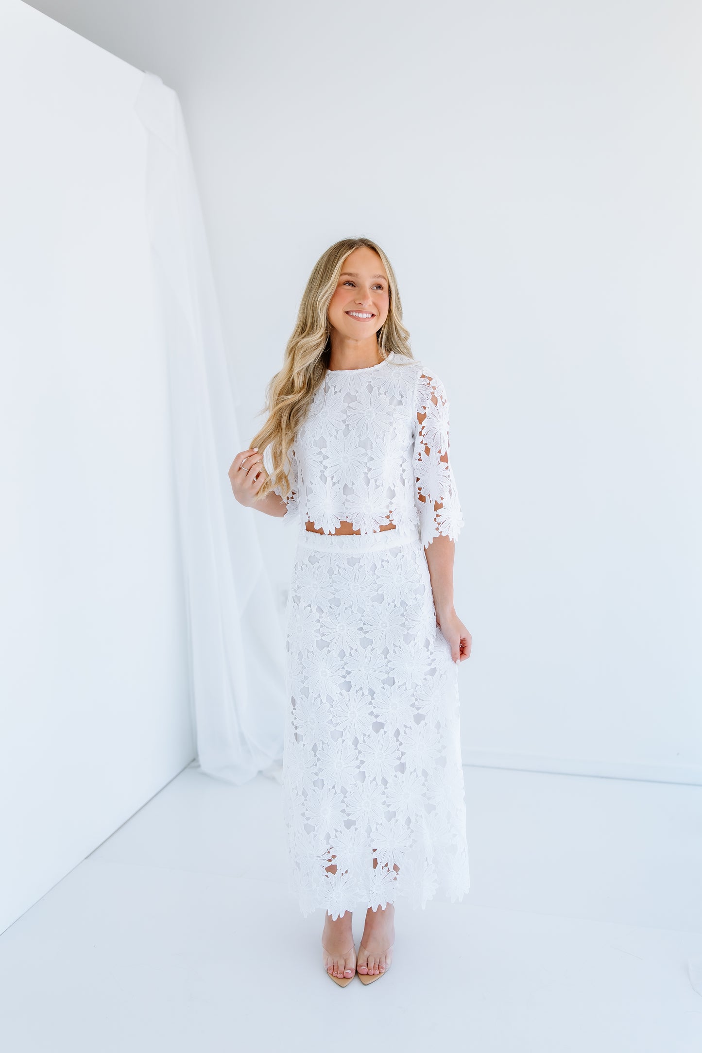 LACE FLORAL MIDI SET