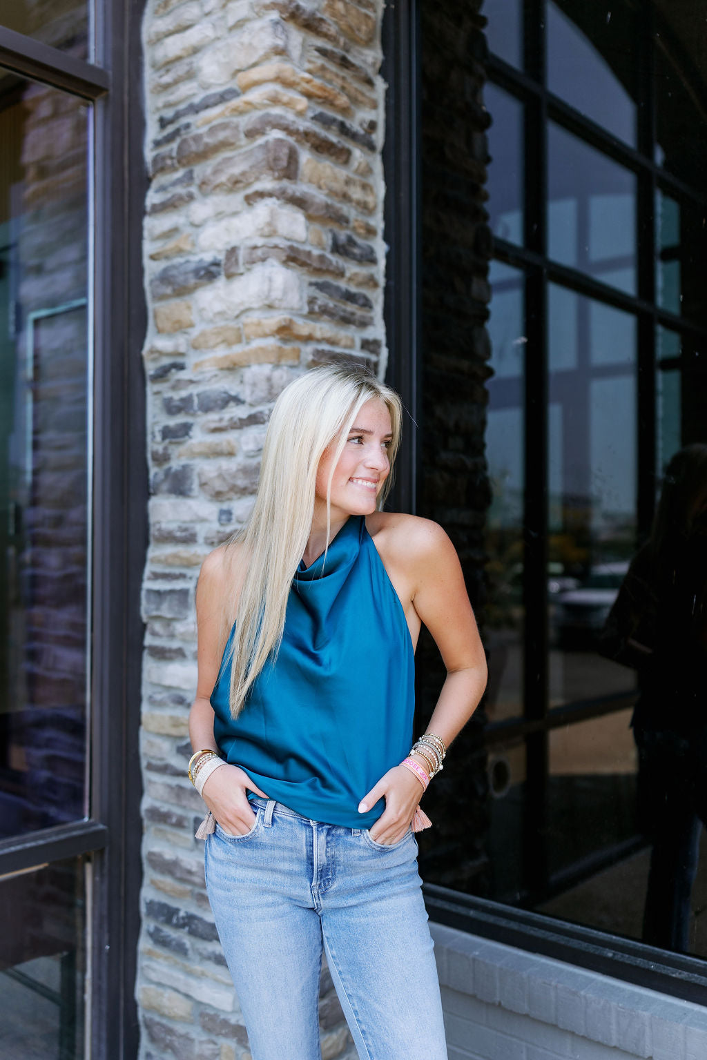 COWL NECK HALTER TOP