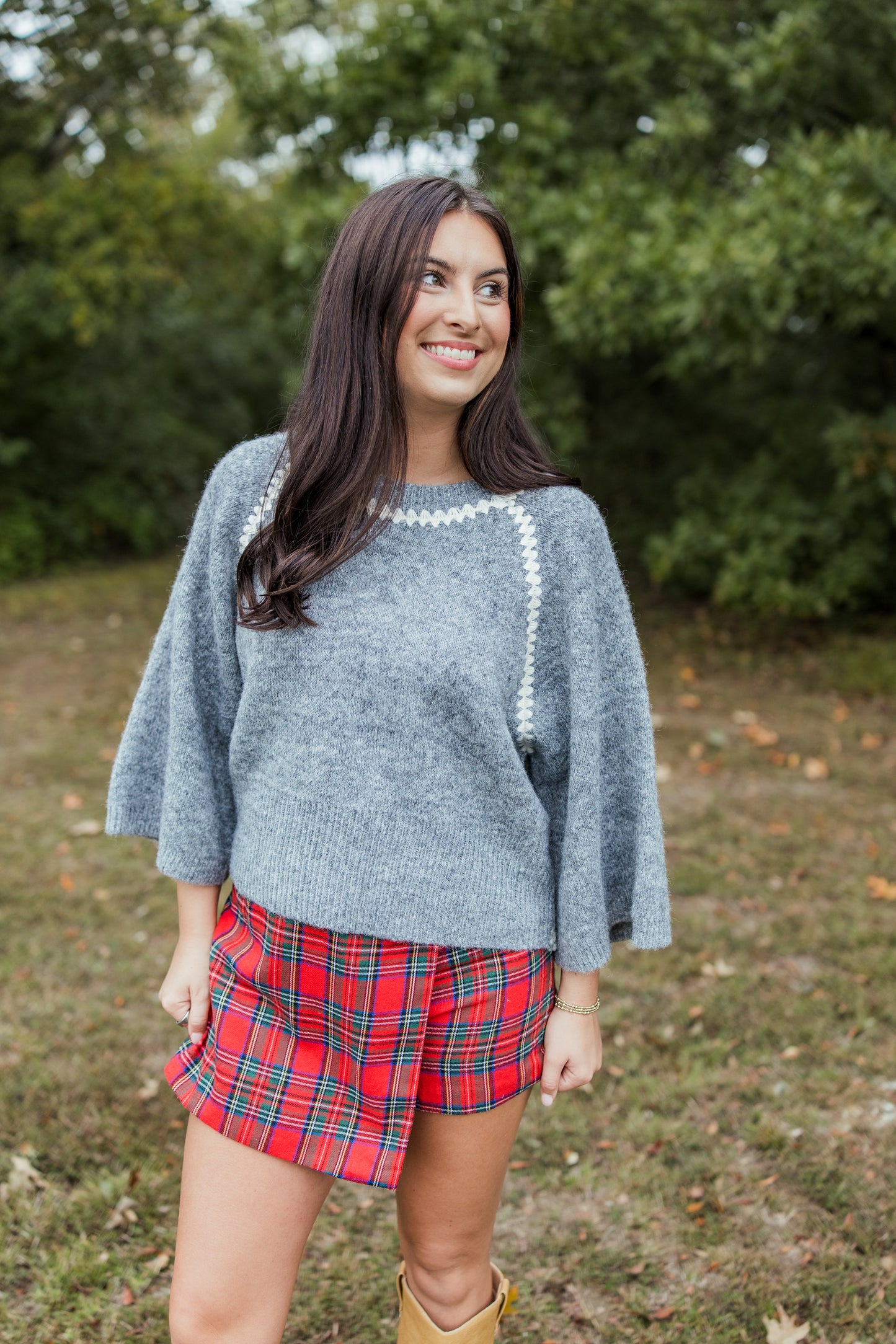 COOLER WEATHER CONTRAST STITCH SWEATER