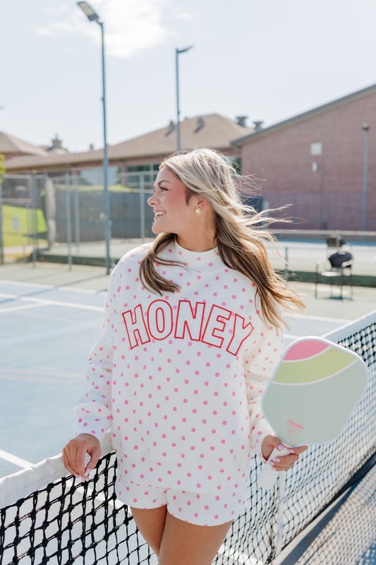 HONEY POLKA DOT MOCK NECK