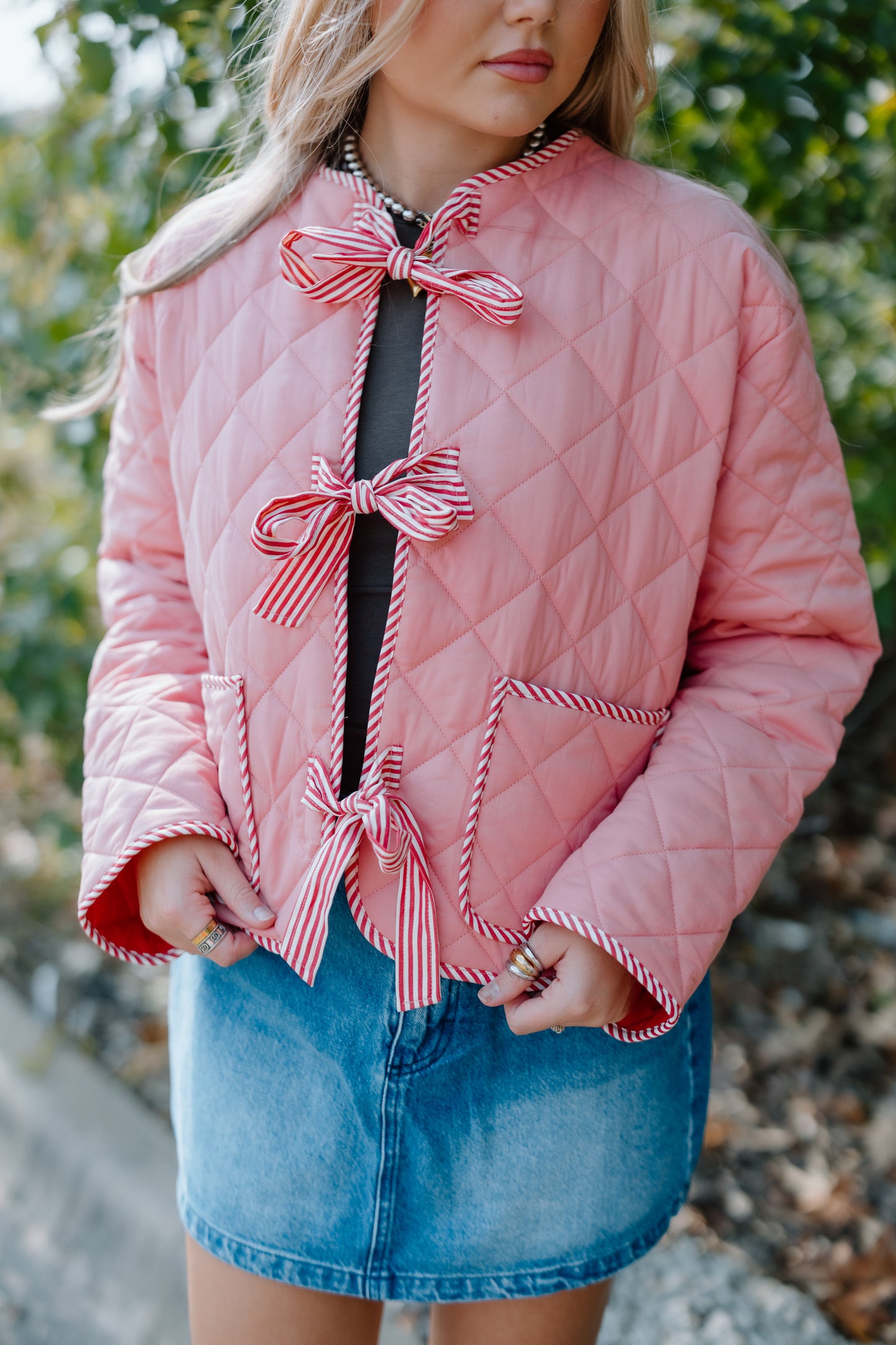 CANDY CANE QUILTED JACKET