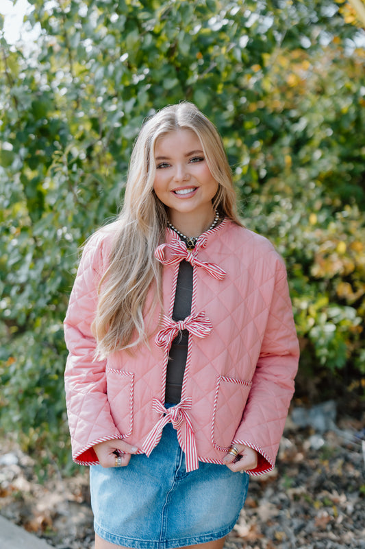 CANDY CANE QUILTED JACKET