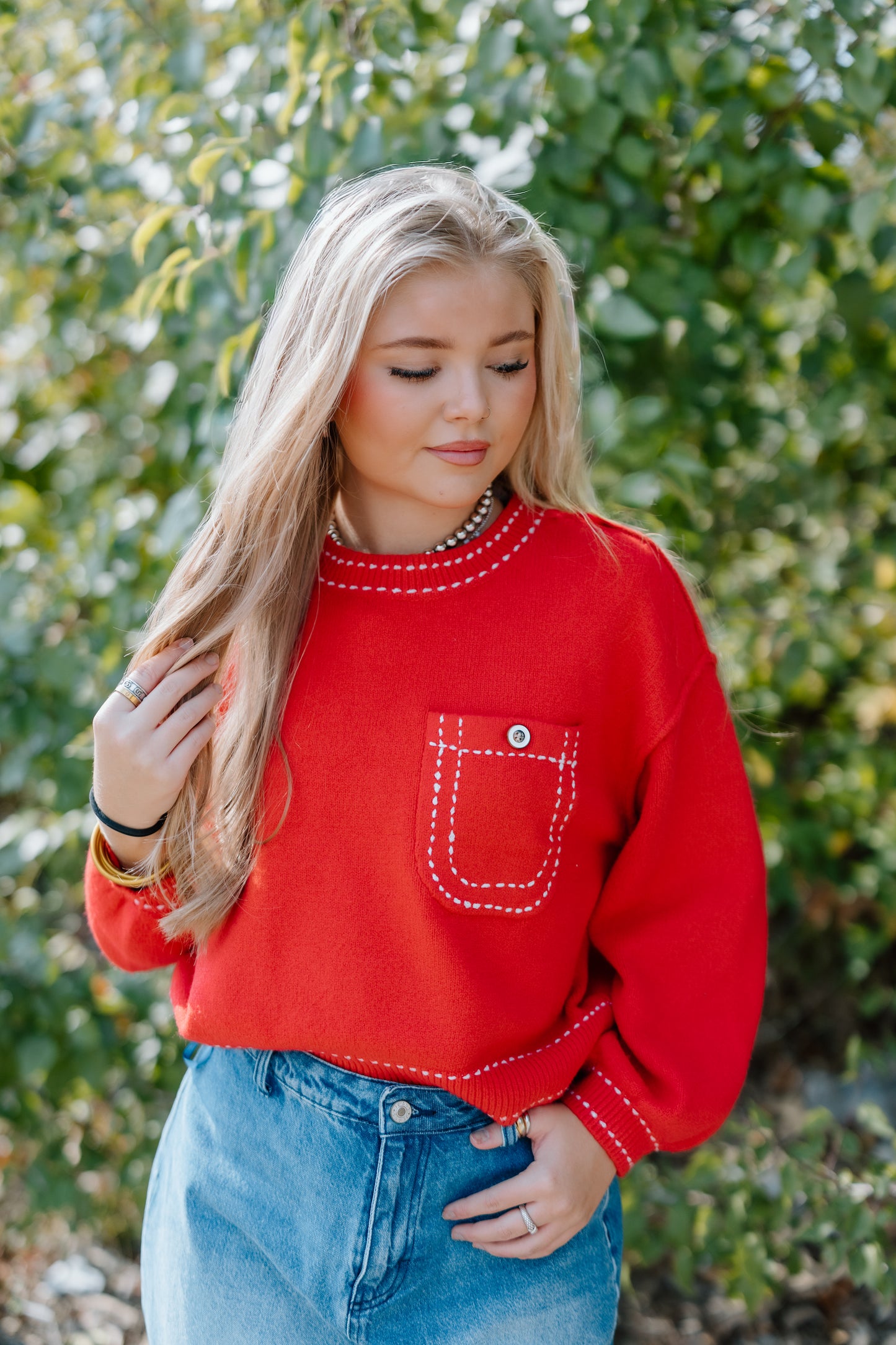 COZY BY THE FIRE BLANKET STICH SWEATER