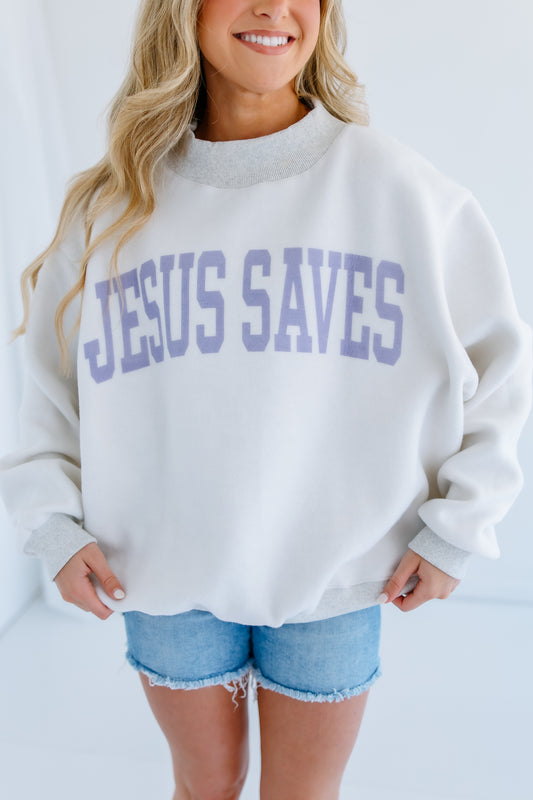 JESUS SAVES + CROSS REVERSIBLE SWEATSHIRT