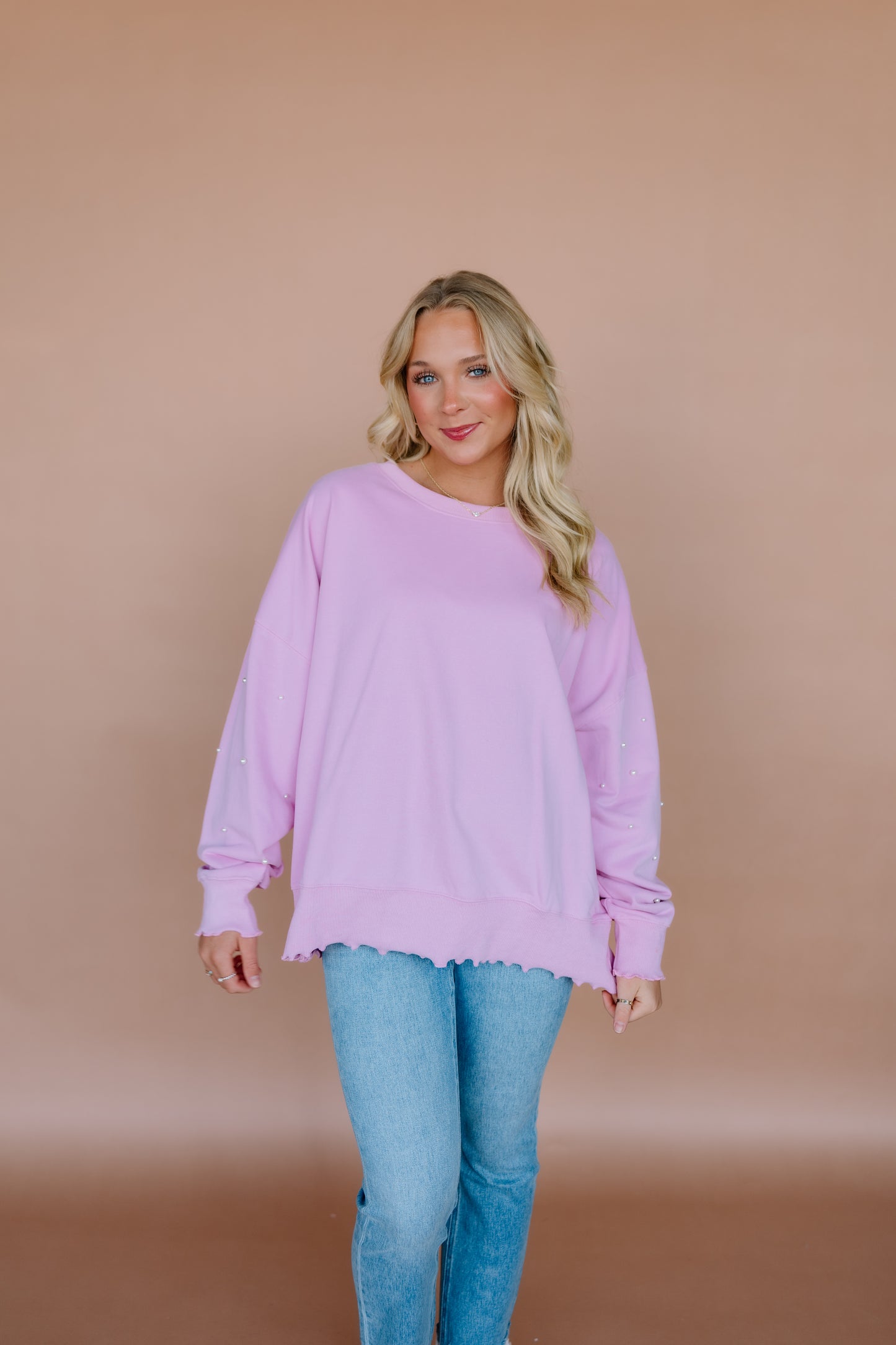 PEARL STUDS TERRY TOP