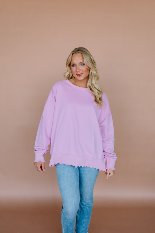 PEARL STUDS TERRY TOP