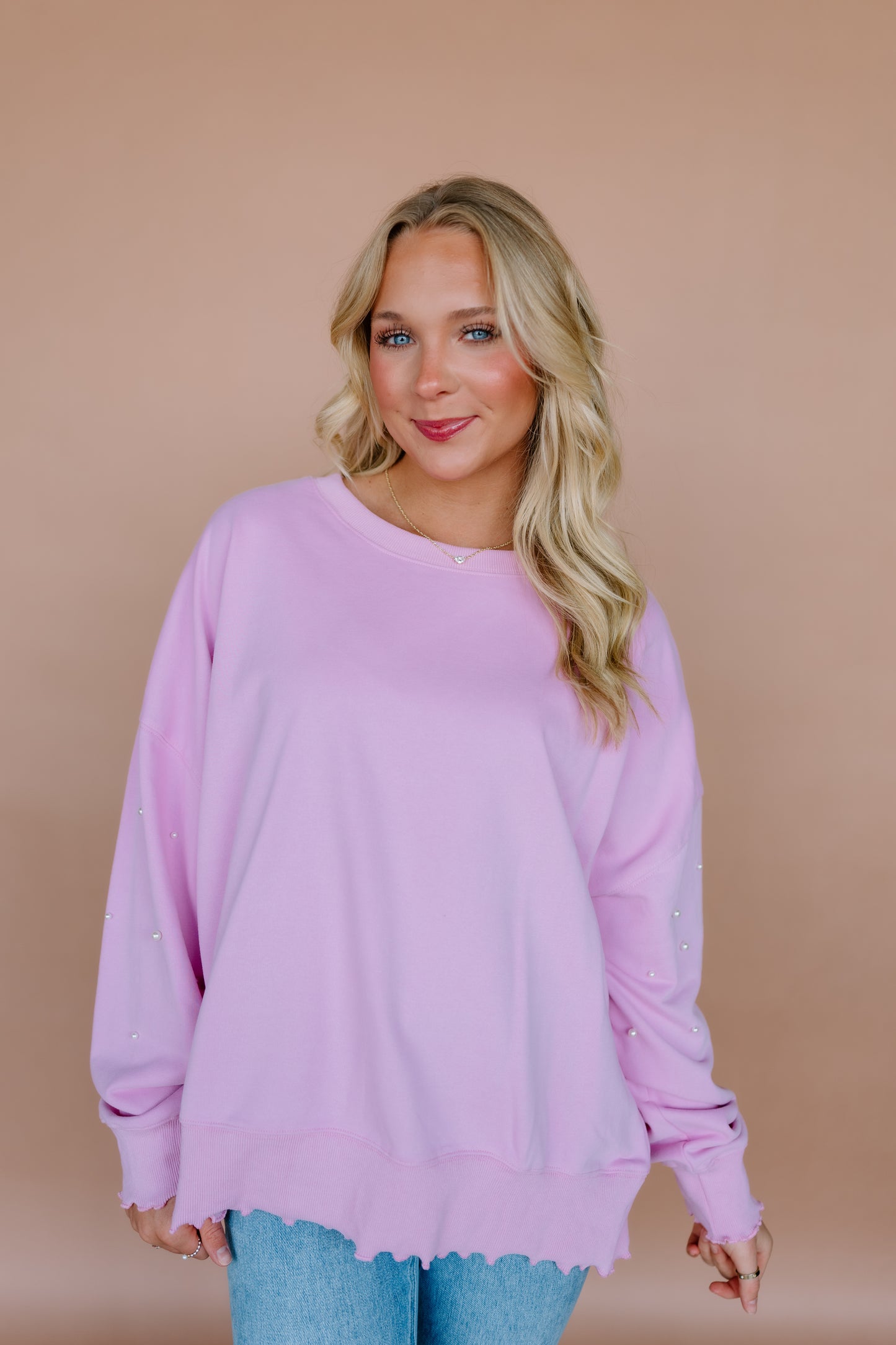 PEARL STUDS TERRY TOP