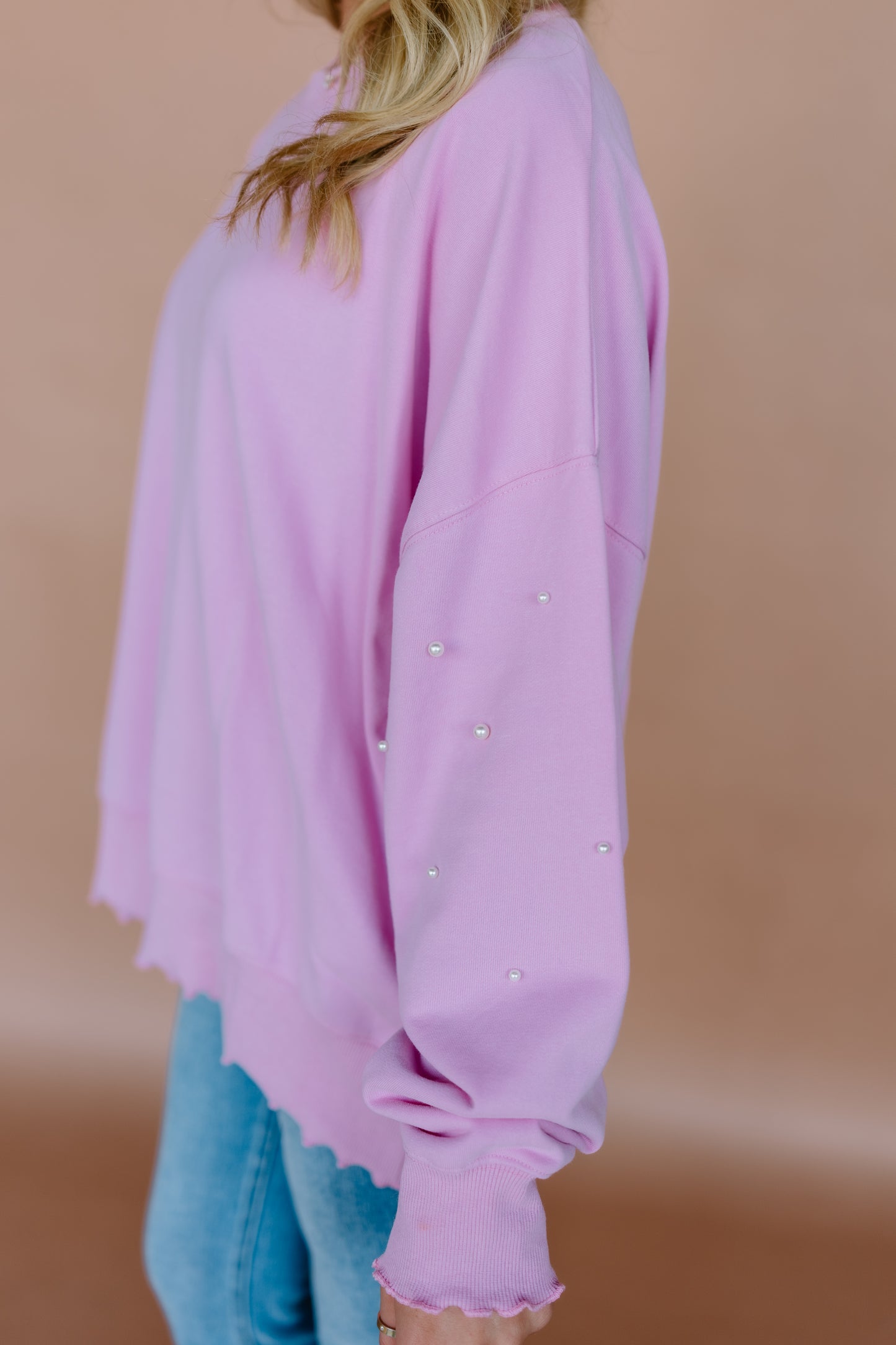 PEARL STUDS TERRY TOP