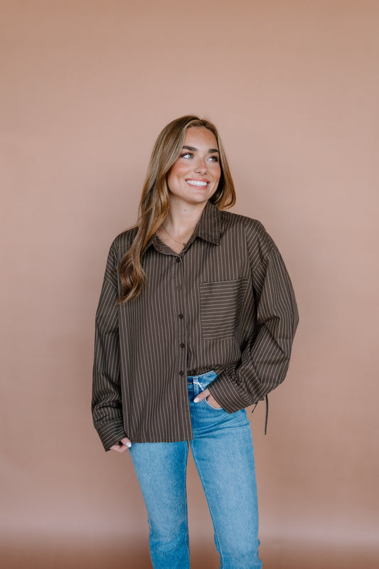 STRIPE BUTTON DOWN TOP