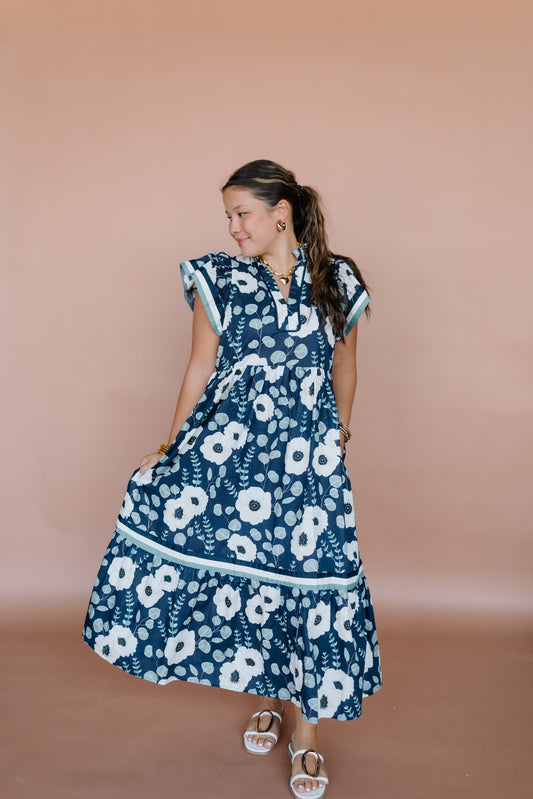 WALKING AWAY FLORAL MIDI DRESS