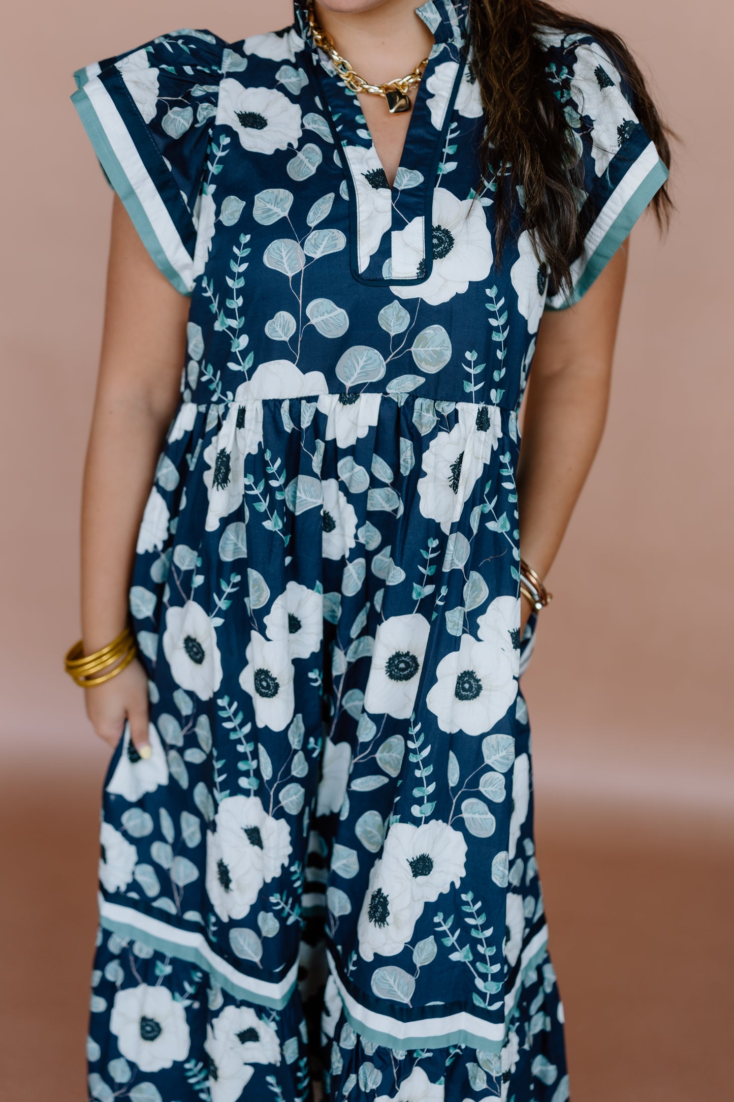 WALKING AWAY FLORAL MIDI DRESS