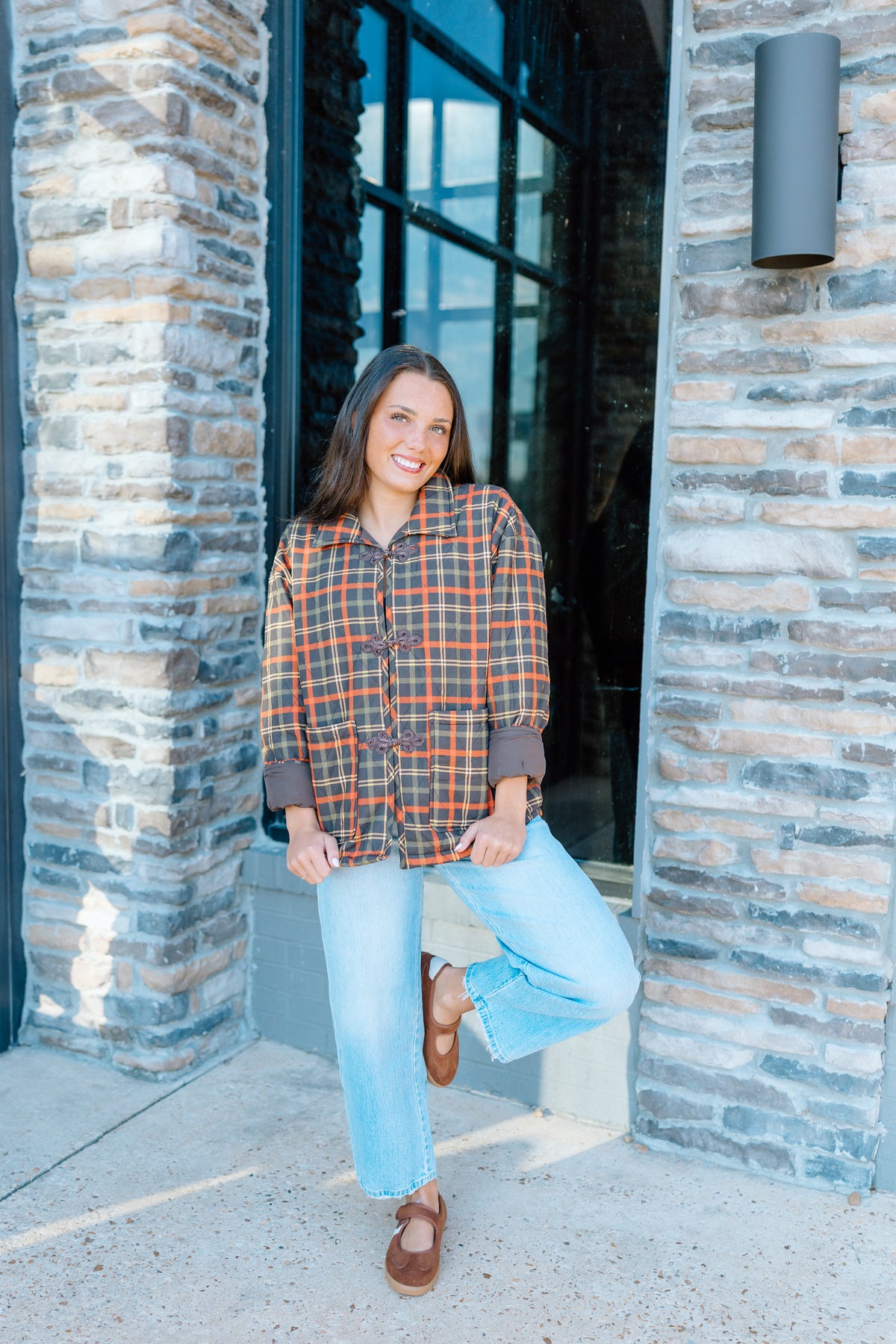 PLAID FROG CLOSURE JACKET
