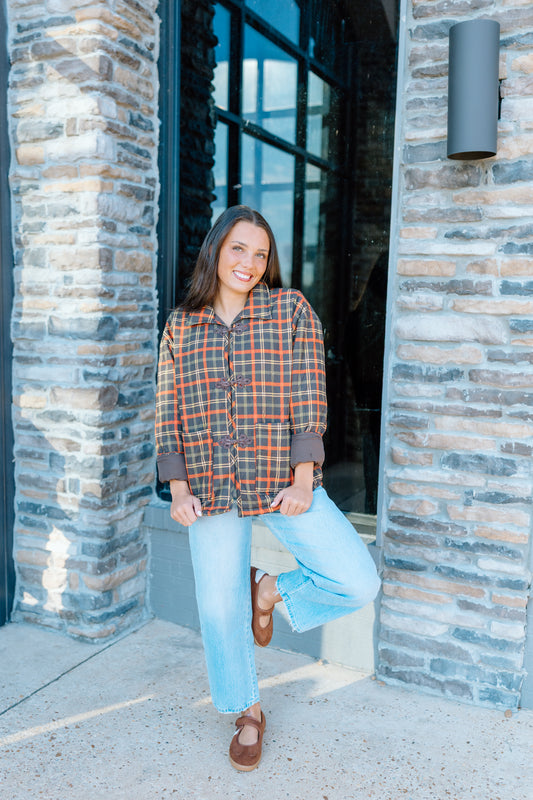 PLAID FROG CLOSURE JACKET