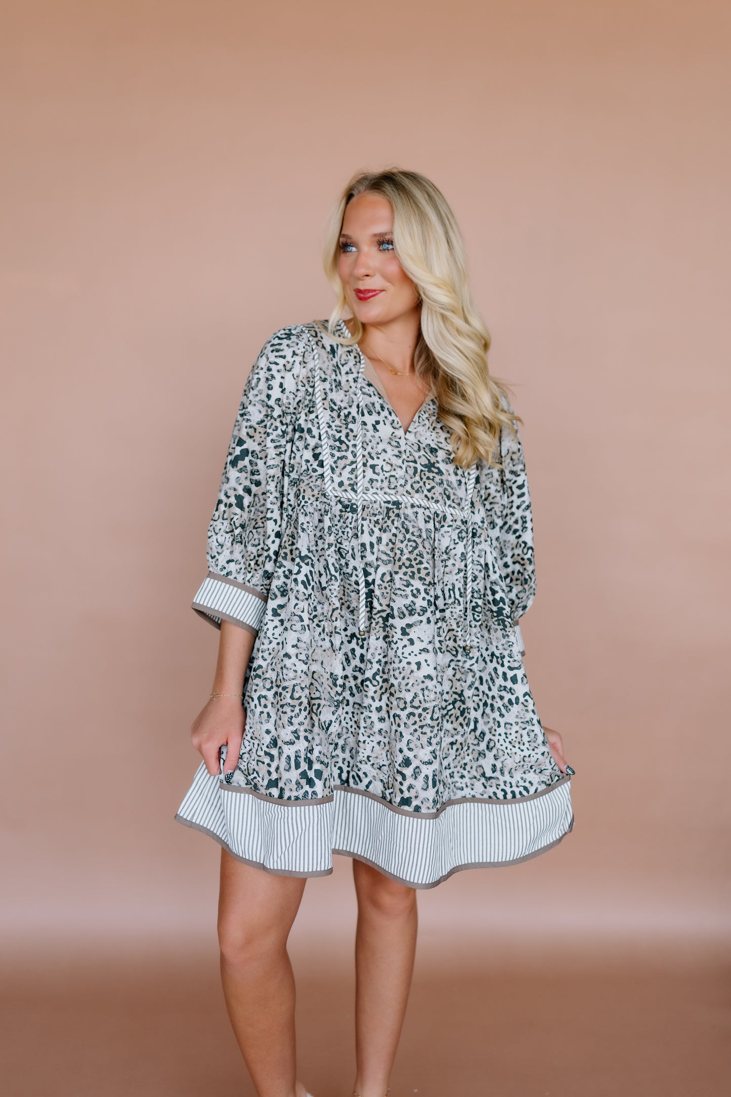 CHEETAHLICIOUS STRIPED MINI DRESS