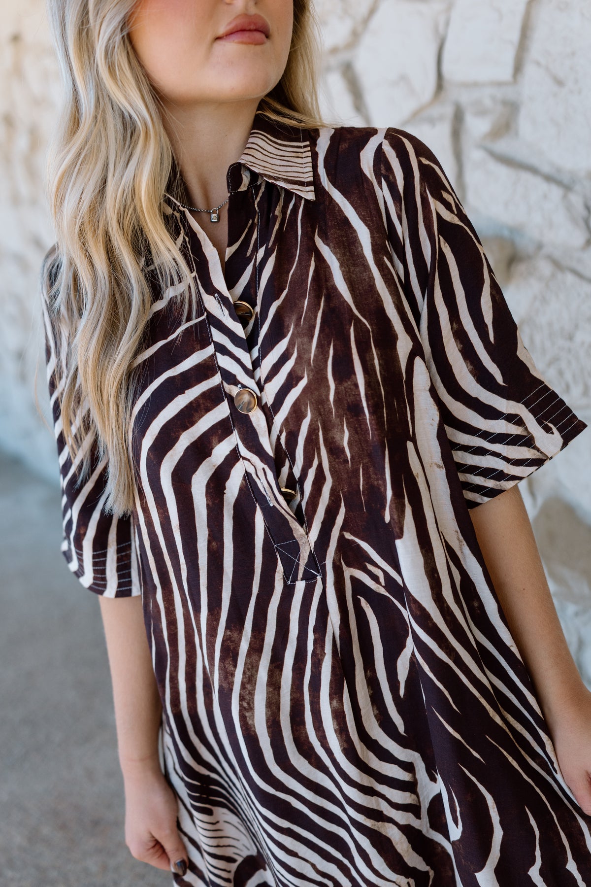 LITTLE FLIRT ZEBRA MIDI DRESS