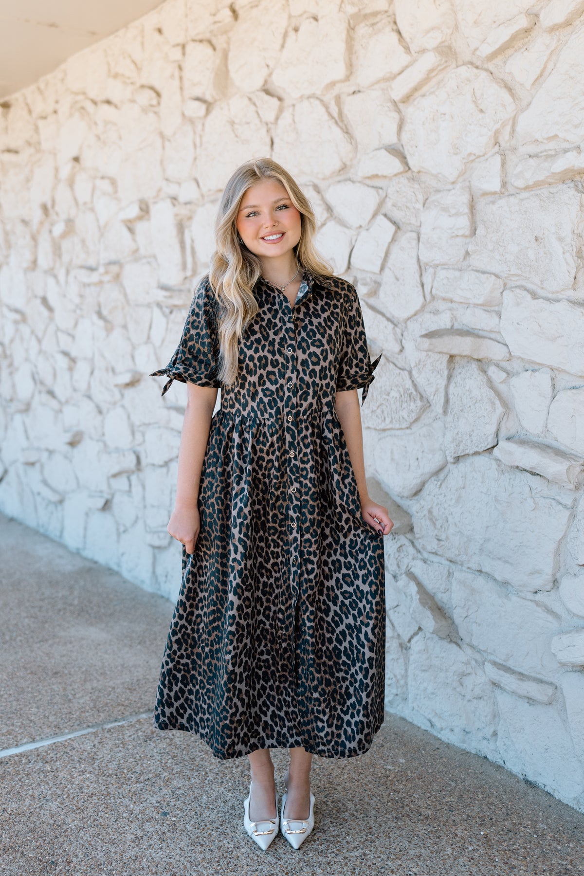 YOUR ALL THAT LEOPARD MIDI DRESS