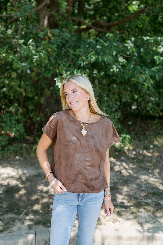 SUEDE CROP TOP