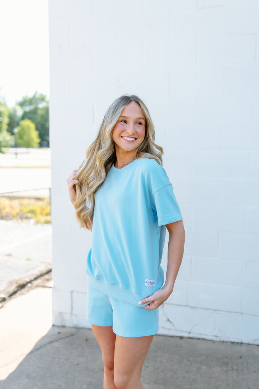 BABY BLUE HONEY TWO PIECE LOUNGE SET