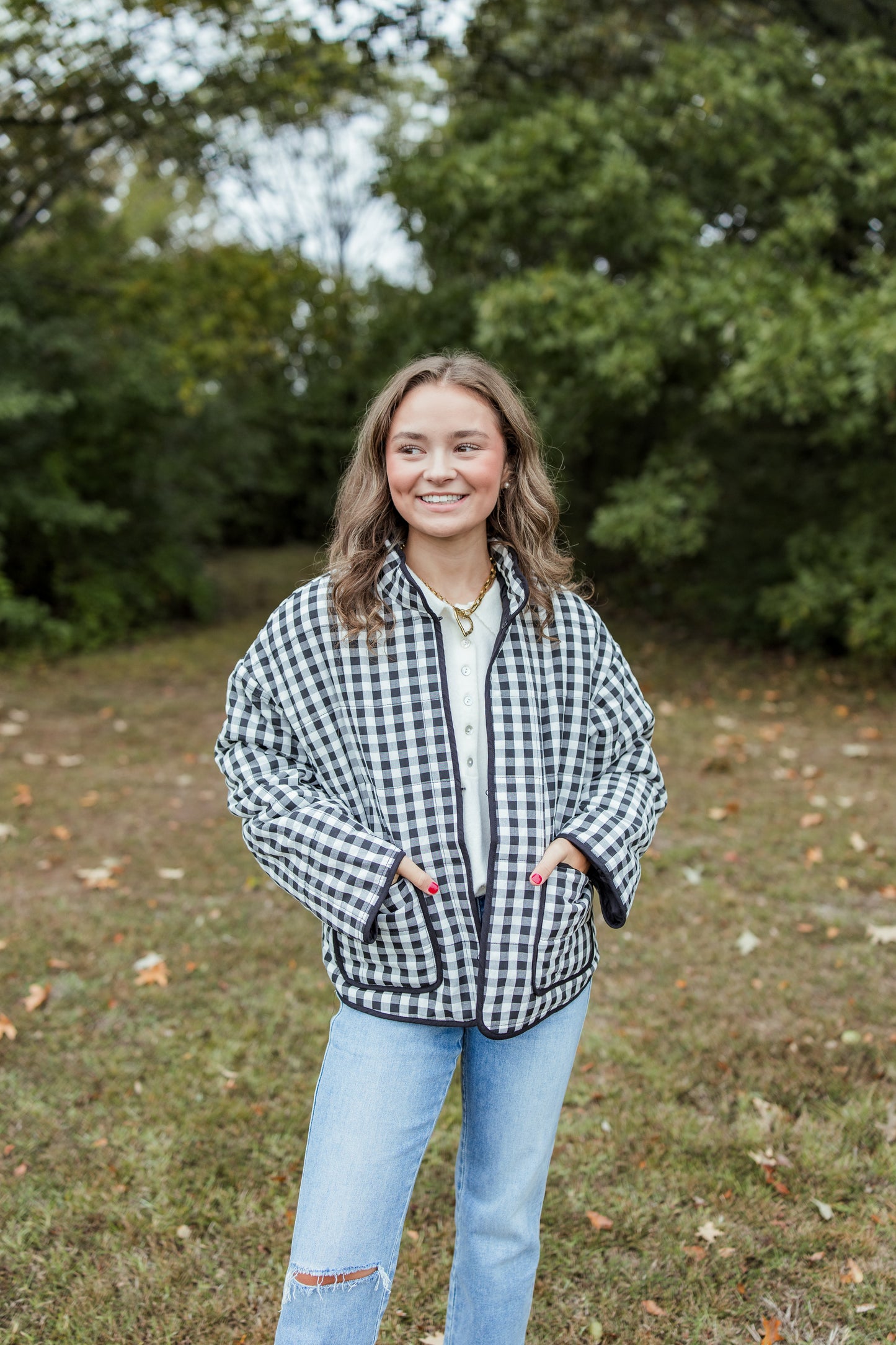 GINGHAM PRINT JACKET