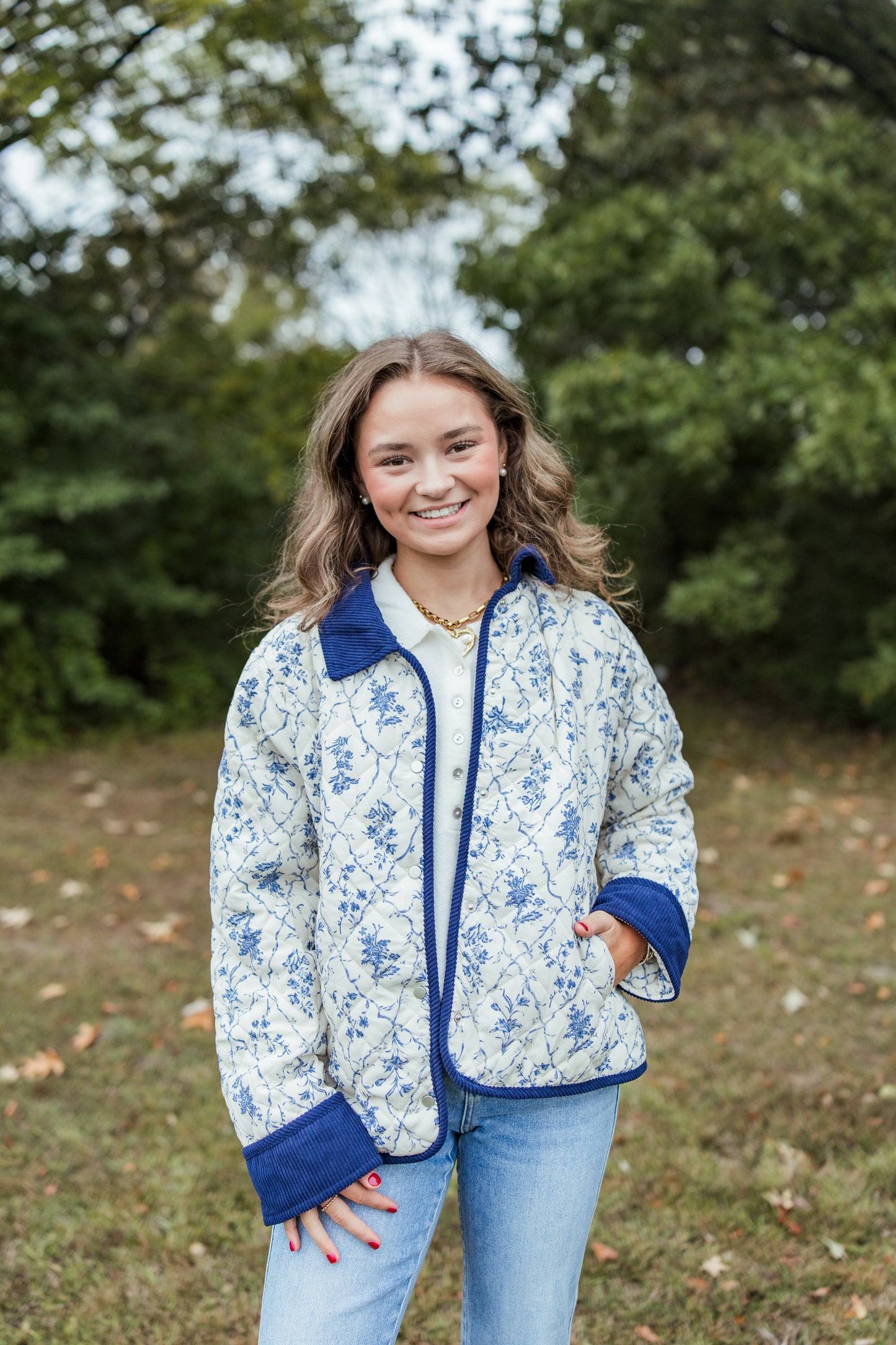 BOTANICAL PRINT QUILTED JACKET