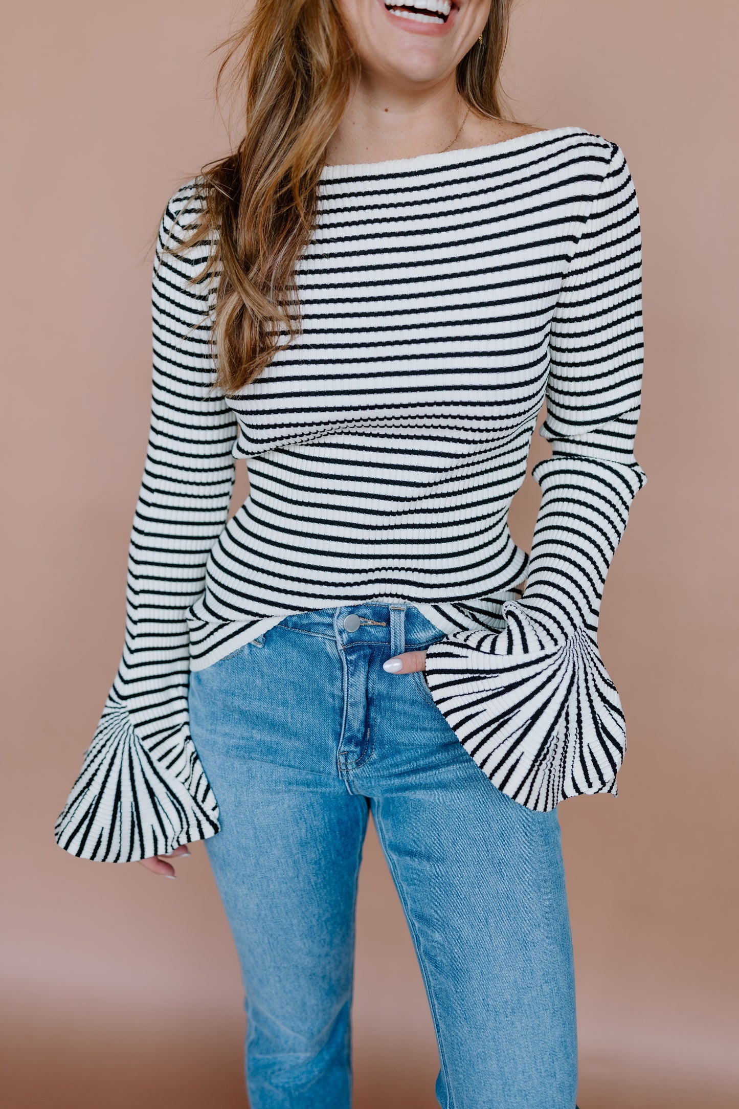 LONG SLEEVE STRIPED SWEATER