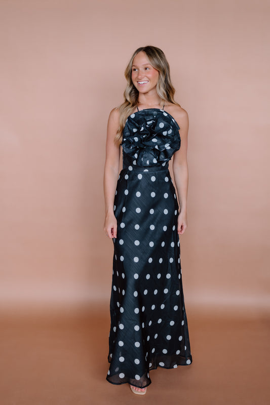 FLORAL POLKADOT MAXI DRESS