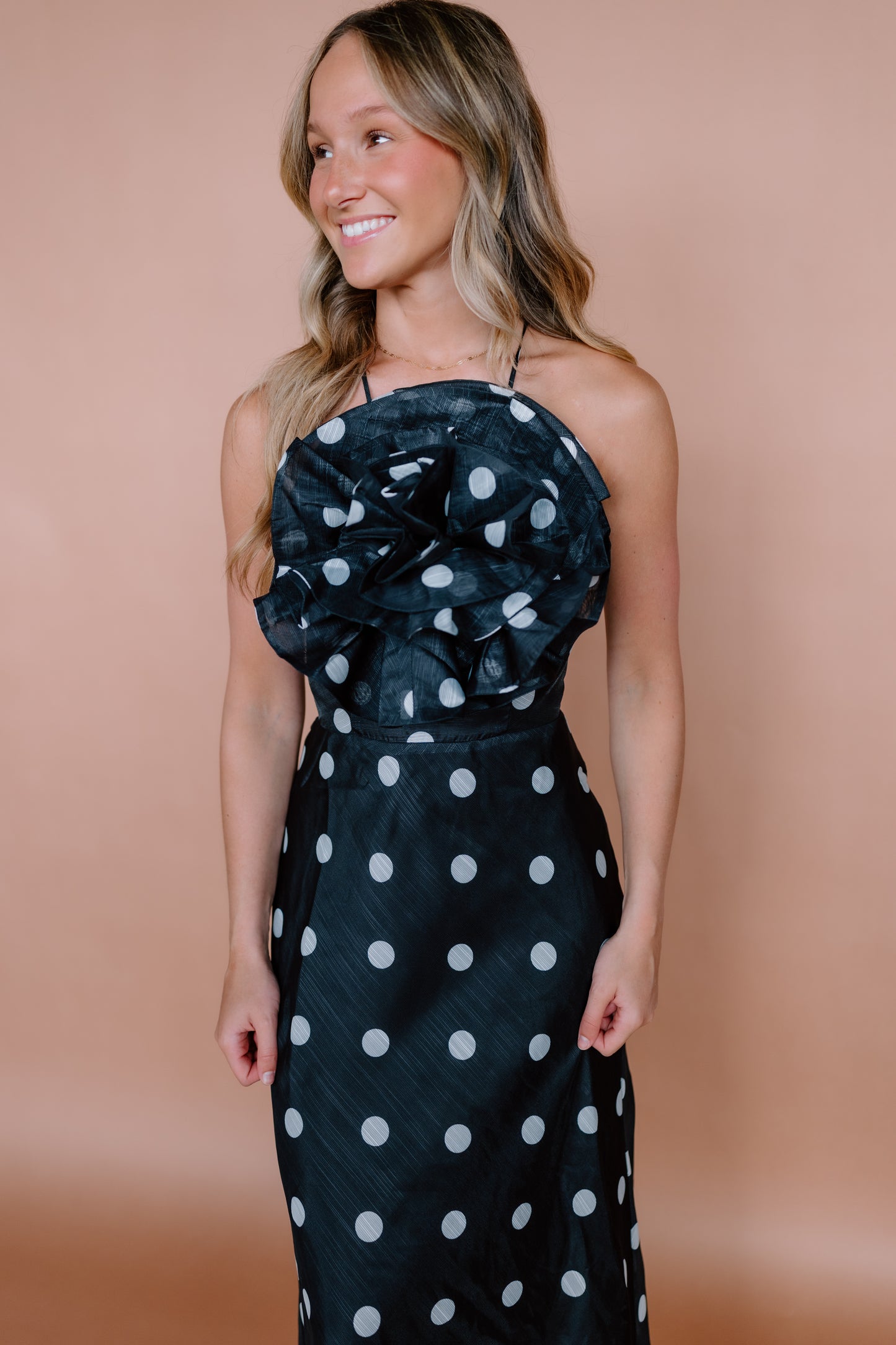 FLORAL POLKADOT MAXI DRESS