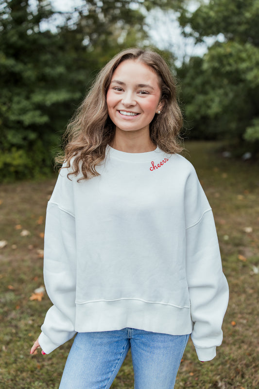 CHEER STITCHED CREWNECK