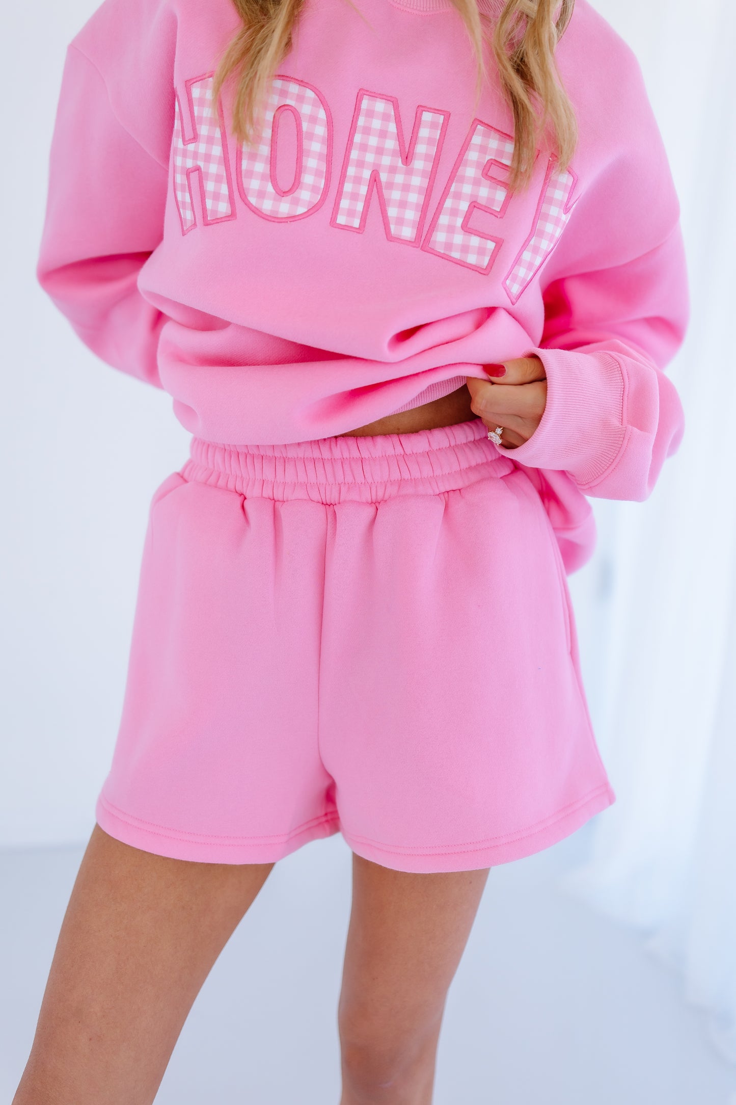 PINK HONEY SWEAT SHORTS