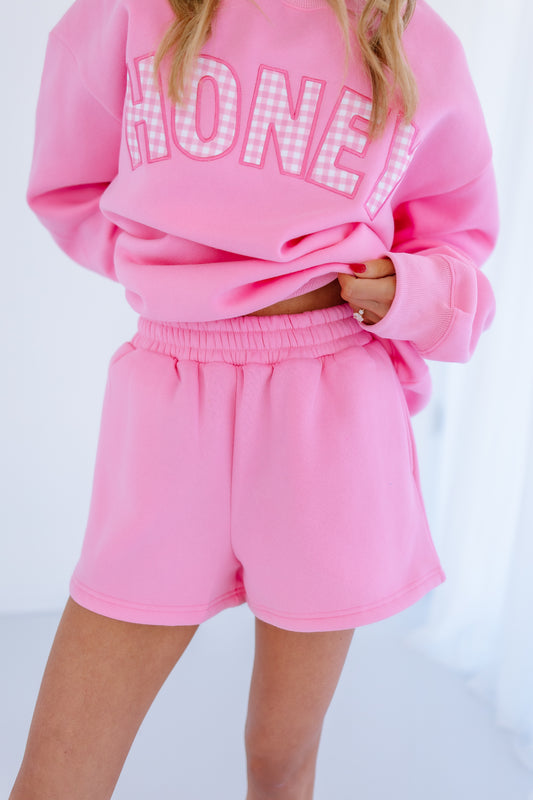 PINK HONEY SWEAT SHORTS