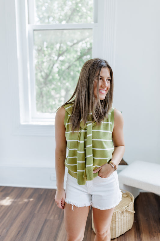 MEREDITH TIE SWEATER TOP