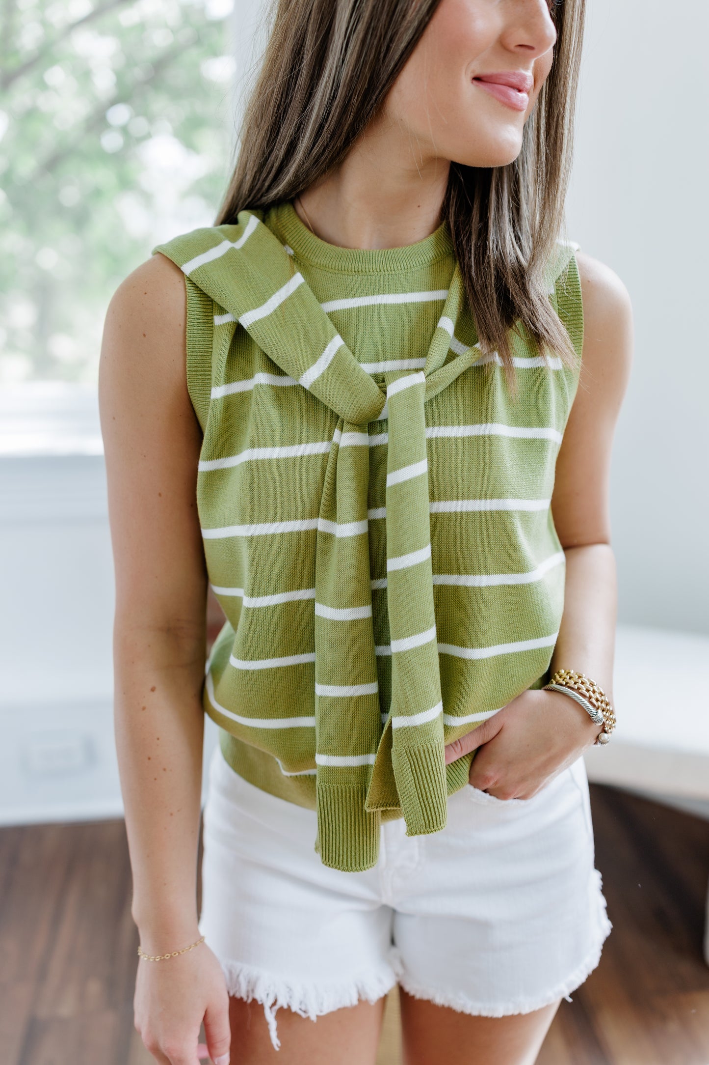 MEREDITH TIE SWEATER TOP