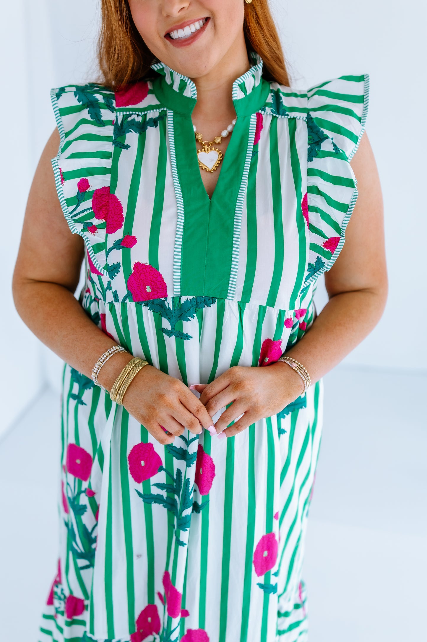 WALK THE PARK FLORAL MIDI DRESS